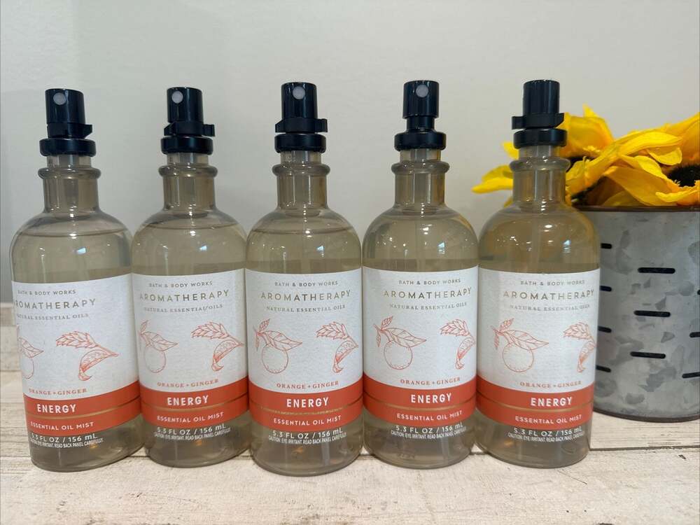 Bath & Body Works Aromatherapy Energy Orange Ginger Oil Pillow Mist X5